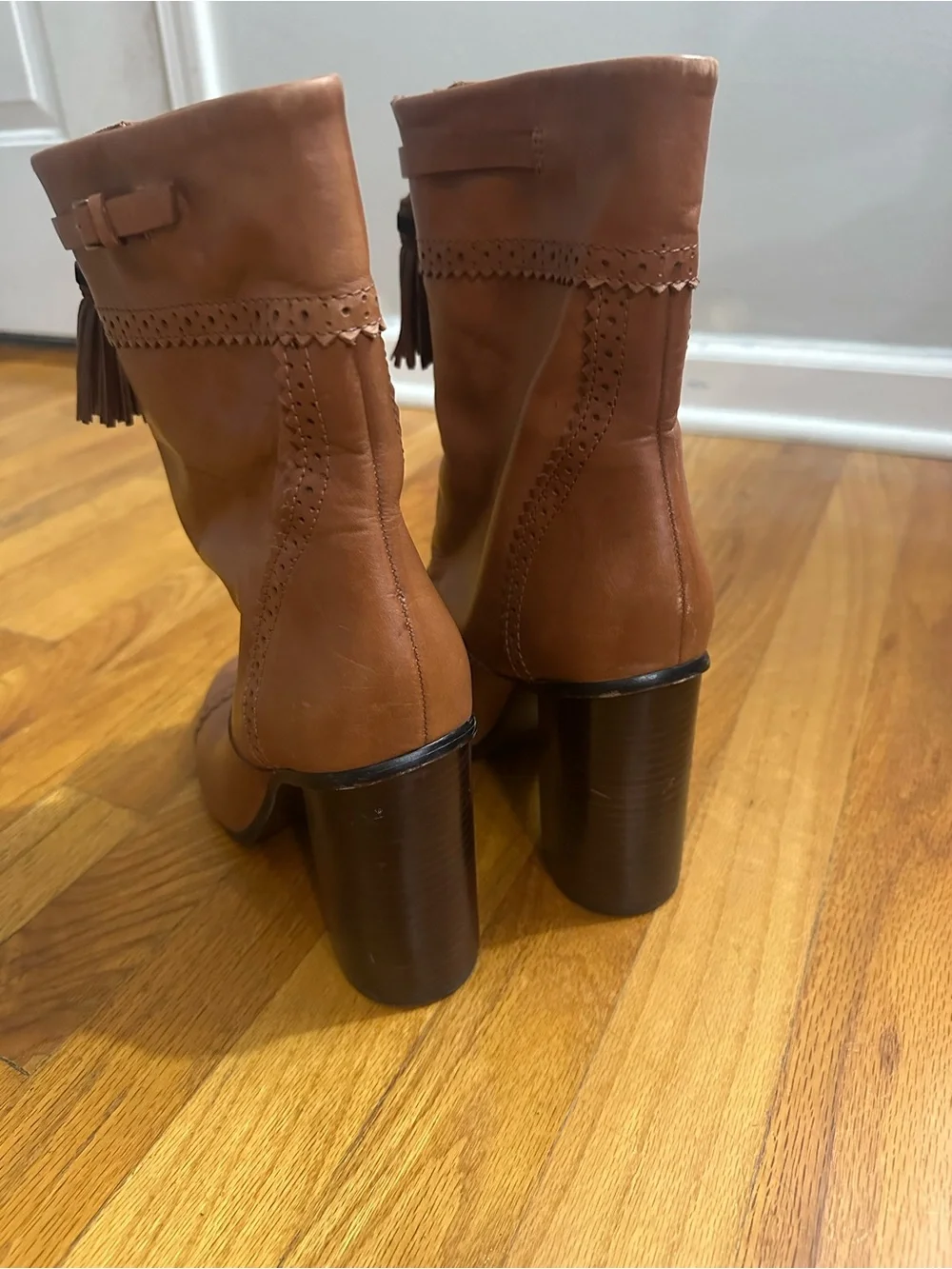 Tory Burch Huxley Tassel Ankle Boots High Heel 10.5M